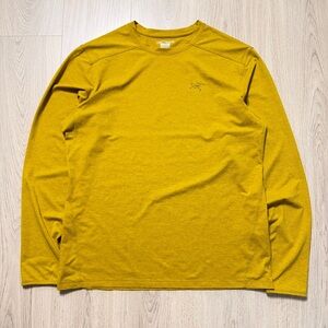 Arcteryx Cormac Long Sleeve Athletic T-Shirt Mens Large Mustard Yellow Outdoors